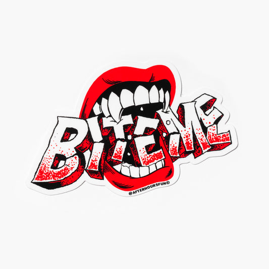 Bite me sticker