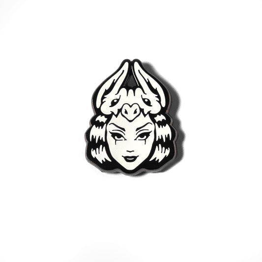 Glow in the Dark Vintage Batgirl Face Enamel Pin